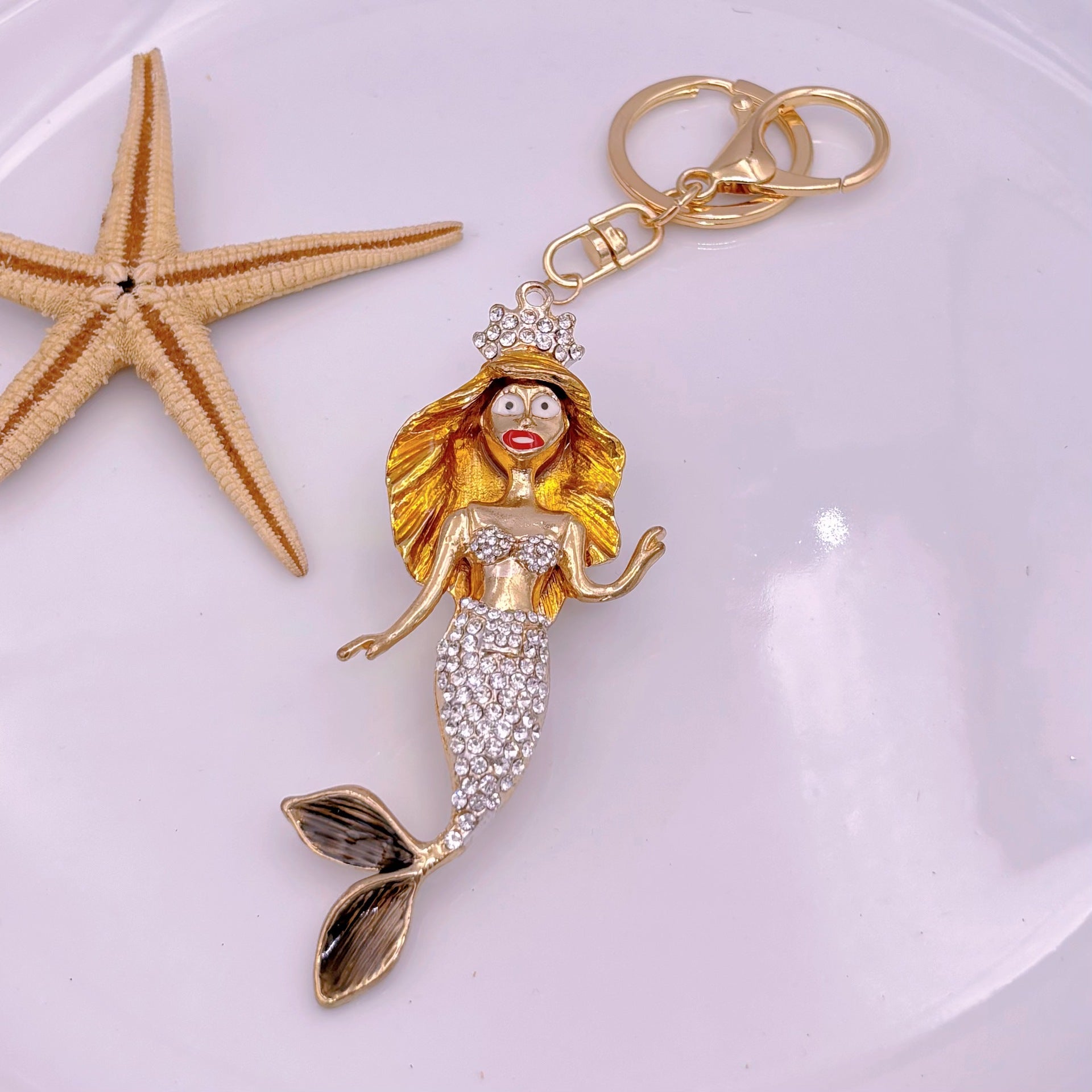 [Clearance specials] Cross-border European and American alloy diamond-encrusted cute animal keychain car pendant bag pendant