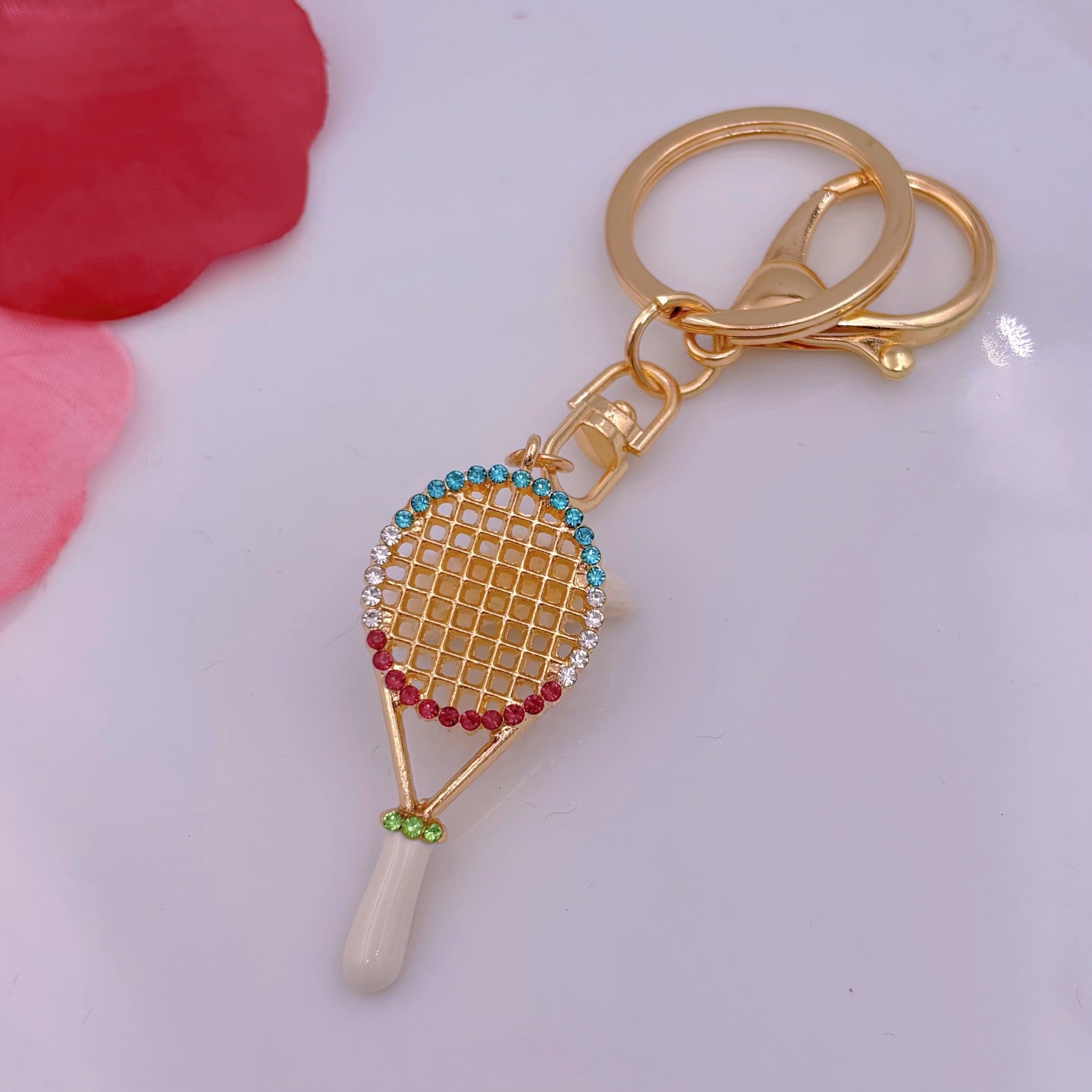 [Clearance specials] Cross-border European and American alloy diamond-encrusted cute animal keychain car pendant bag pendant