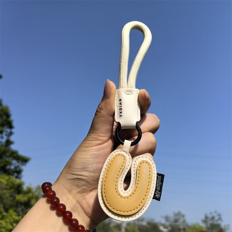 English Letter Cross-border Good Luck Keychain Pendant Anti-lost Couple Creative Personality Men's and Women's Wedding Gift Ins