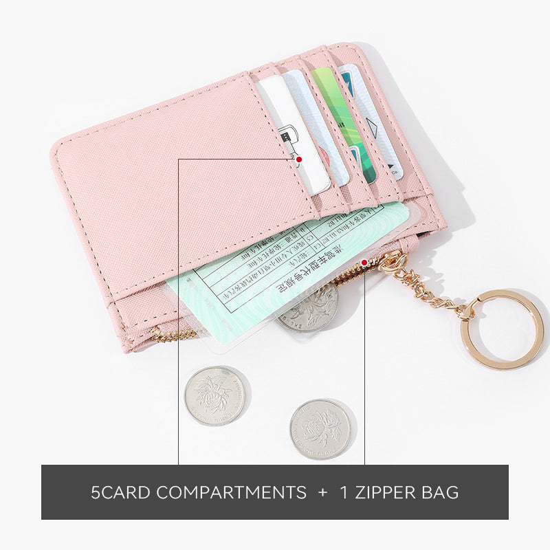 New zipper ladies coin purse Korean mini keychain small wallet multi-card card holder card bag manufacturers wholesale
