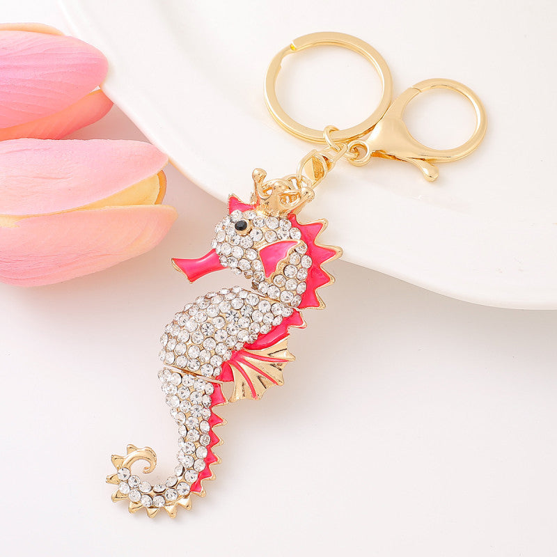 [Clearance specials] Cross-border European and American alloy diamond-encrusted cute animal keychain car pendant bag pendant