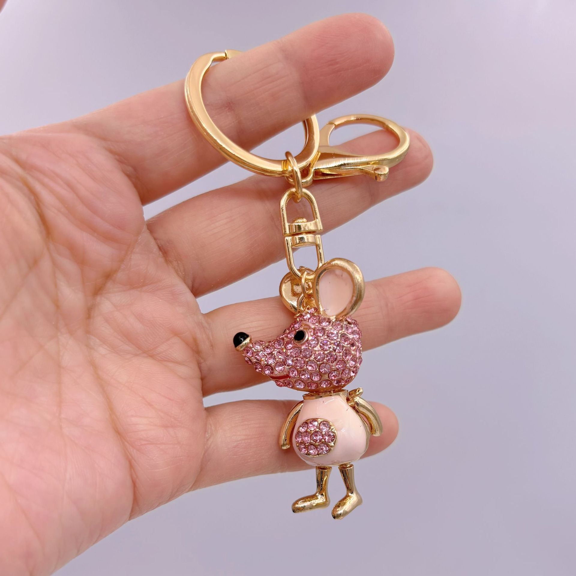 [Clearance specials] Cross-border European and American alloy diamond-encrusted cute animal keychain car pendant bag pendant