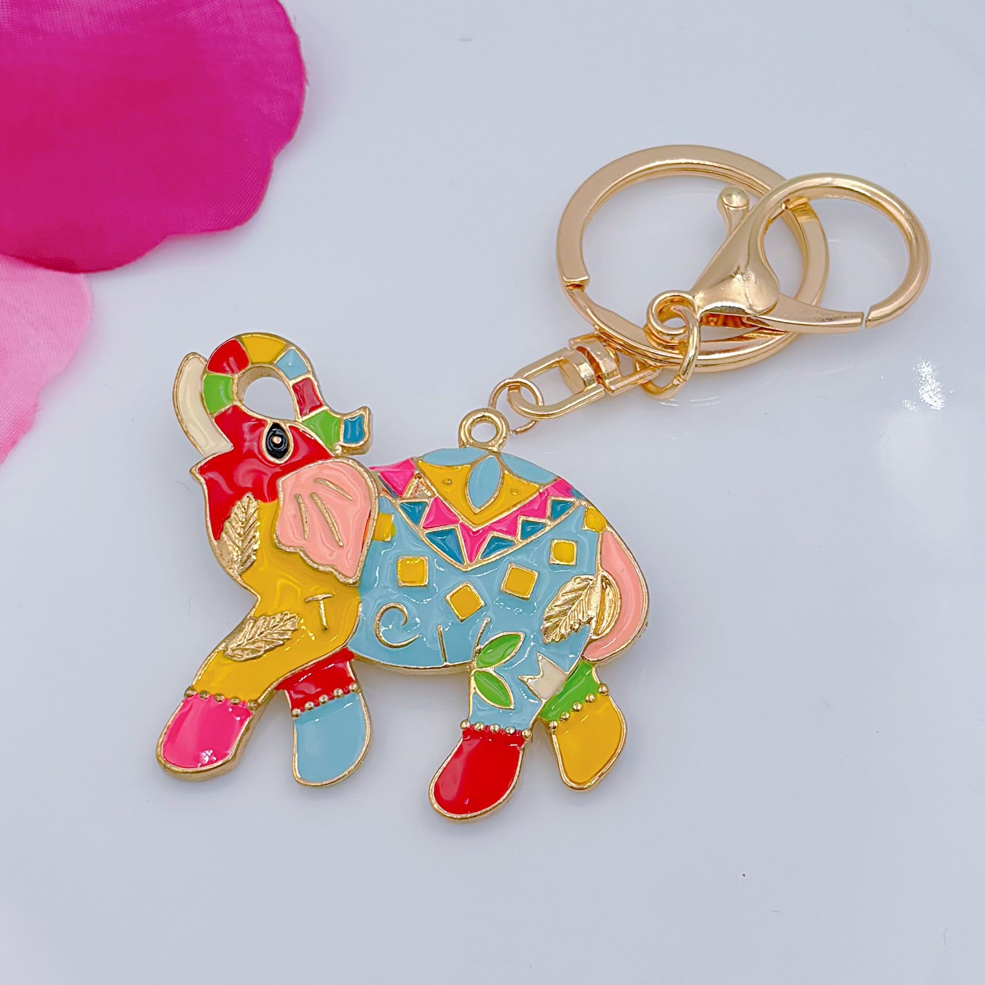 [Clearance specials] Cross-border European and American alloy diamond-encrusted cute animal keychain car pendant bag pendant