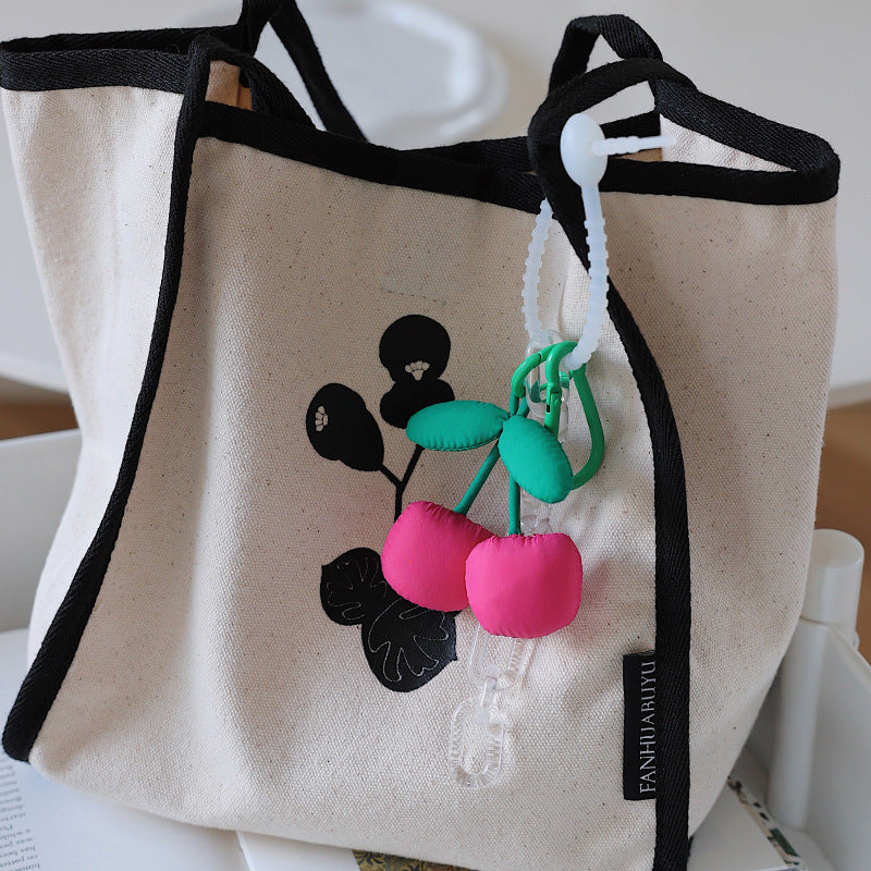 Korean Style New Cute Cherry Pendant Small Jewelry Bag Hanging Internet Popular Creative Cucumber Keychain Schoolbag Accessories