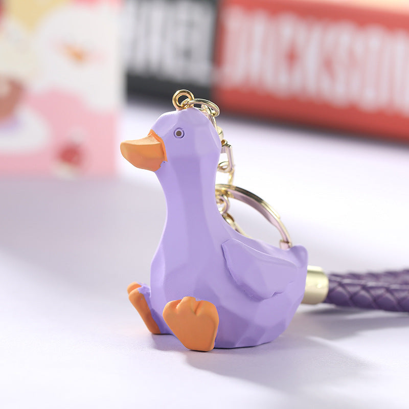 Cartoon resin New Cut duck key chain mobile phone bag pendant adorable cute car key chain