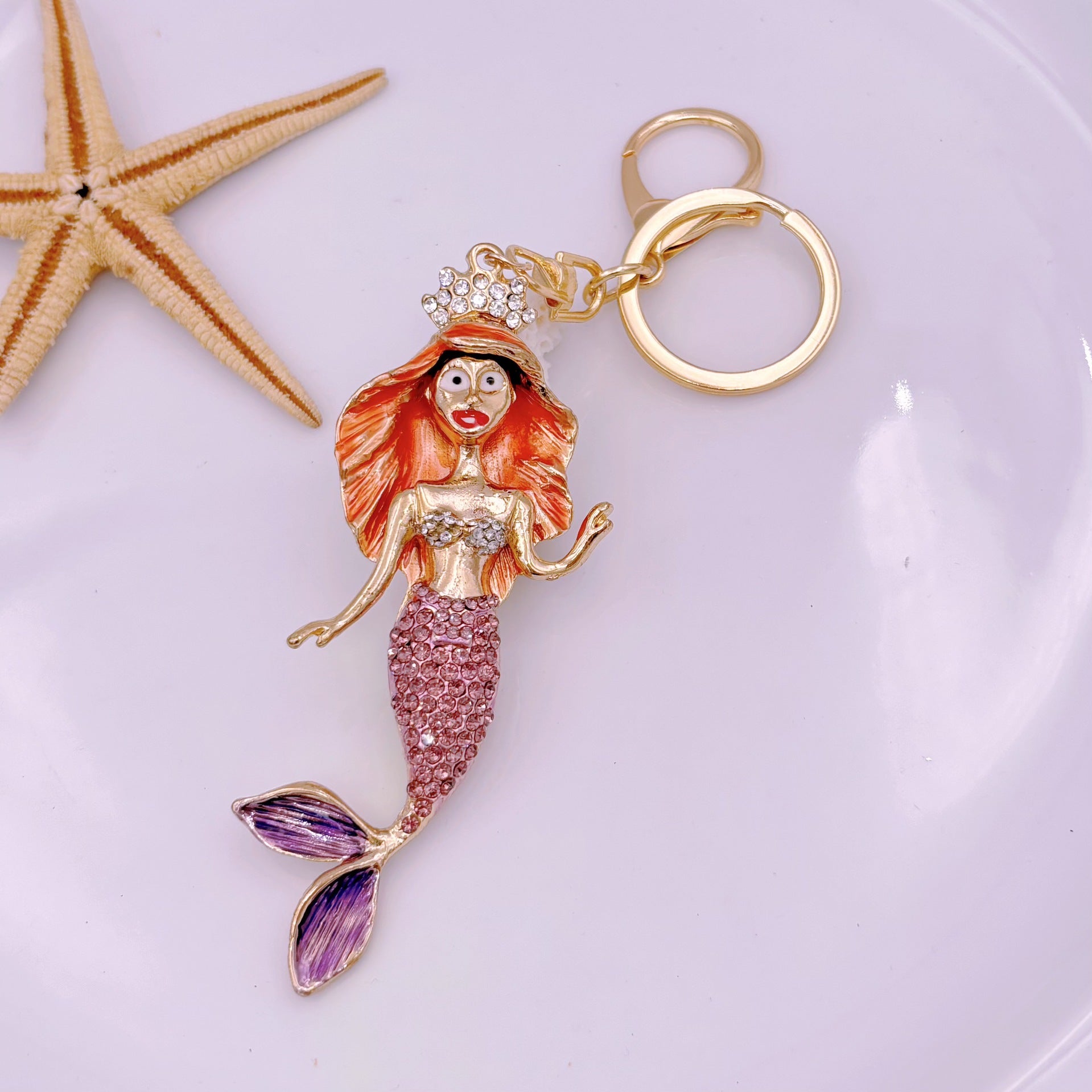[Clearance specials] Cross-border European and American alloy diamond-encrusted cute animal keychain car pendant bag pendant