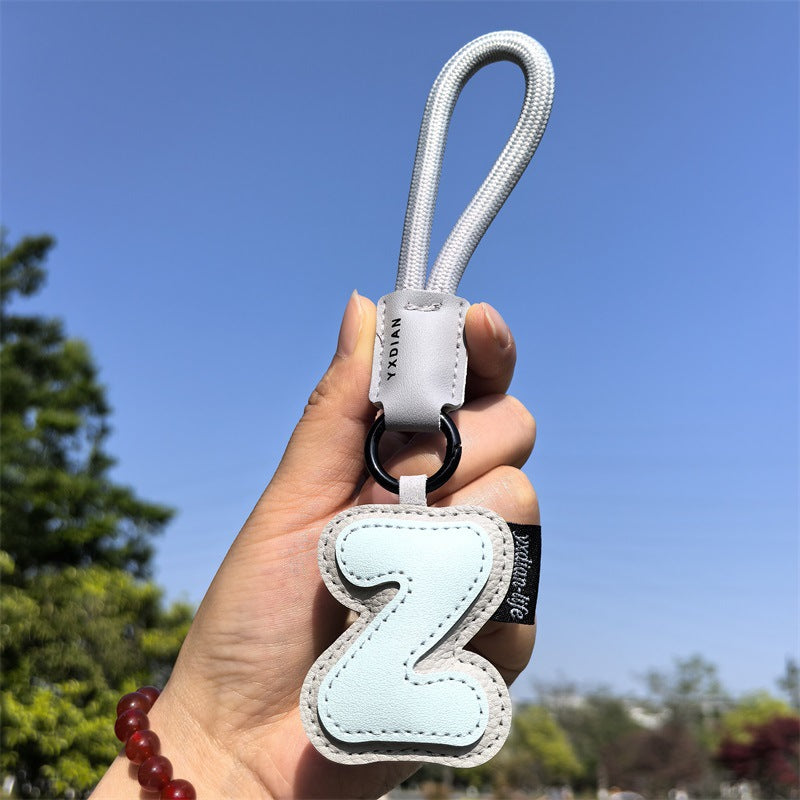 English Letter Cross-border Good Luck Keychain Pendant Anti-lost Couple Creative Personality Men's and Women's Wedding Gift Ins
