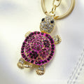 Chinese style creative diamond-encrusted turtle car keychain women's bag pendant metal key ring small gifts wholesale