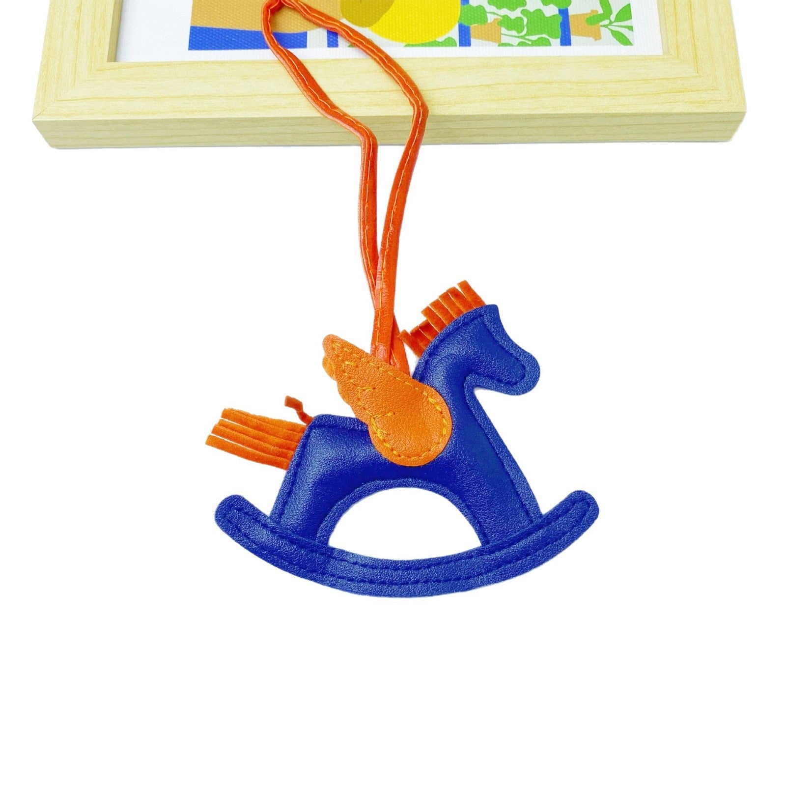 Multicolor in stock PU Leather Trojan Horse Keychain Creative Key Chain Rocking Horse Bag Pendant Cute Small Gift