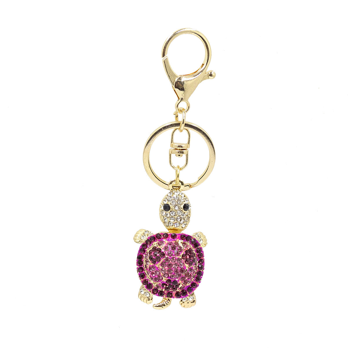 Chinese style creative diamond-encrusted turtle car keychain women's bag pendant metal key ring small gifts wholesale