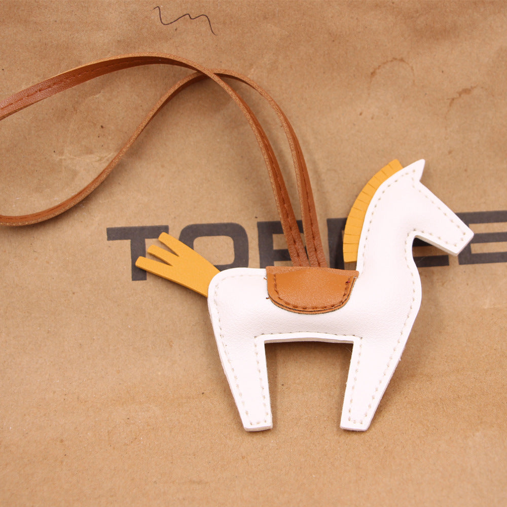 Right now, the year of the horse pony leather leather luggage pendant car key chain pu pendant clothing accessories