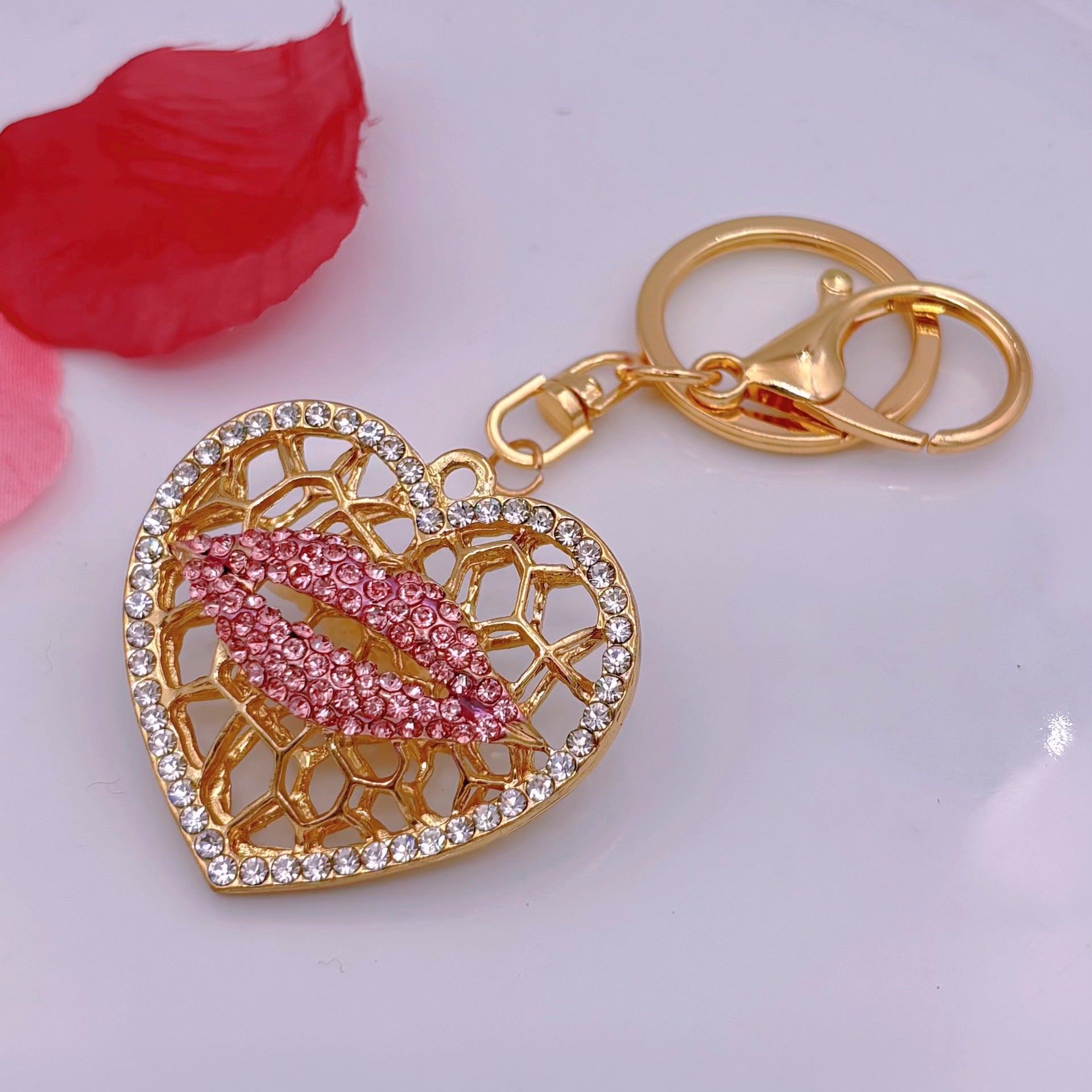 [Clearance specials] Cross-border European and American alloy diamond-encrusted cute animal keychain car pendant bag pendant