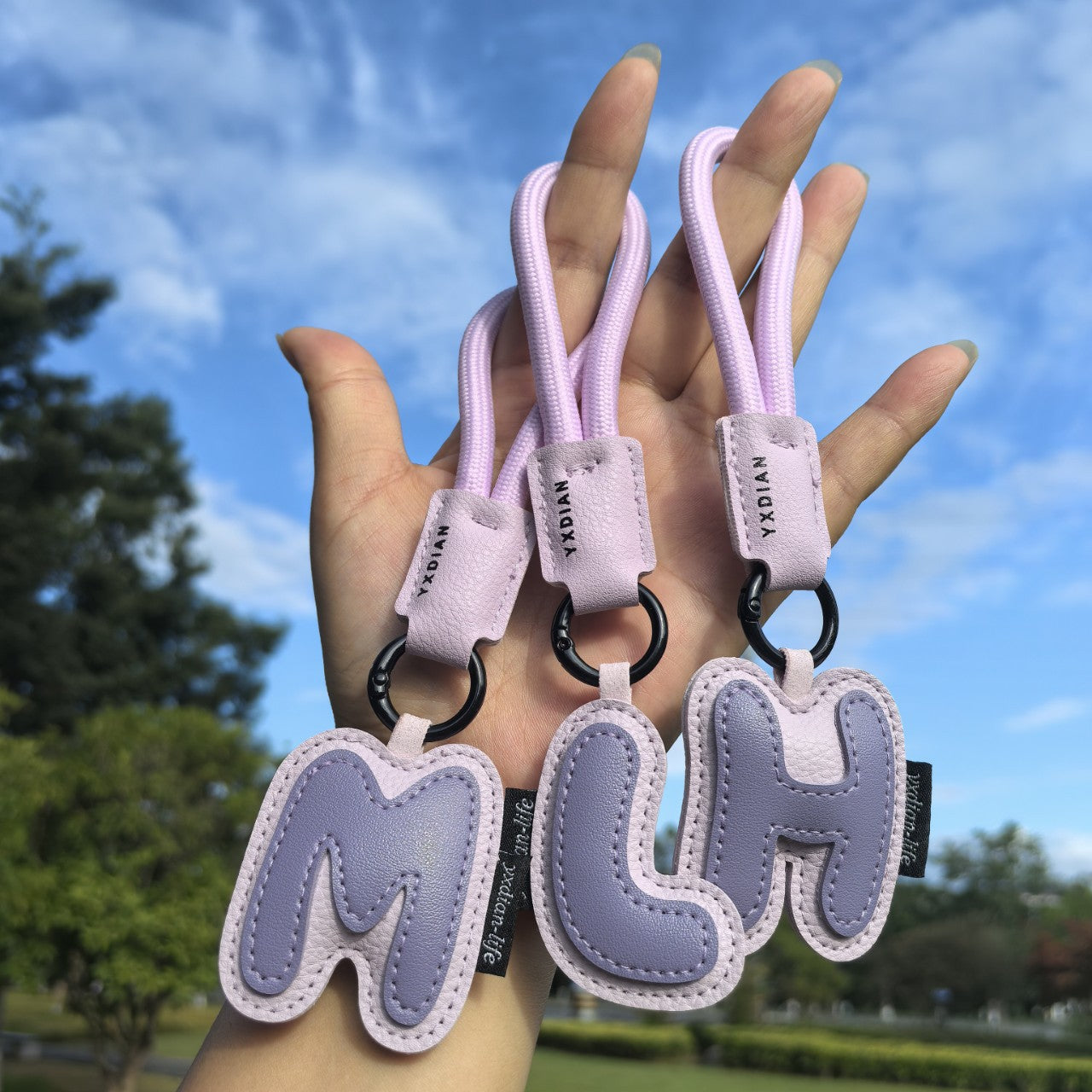 English Letters Cross-Border Good Luck Keychain Pendant Anti-Lost Couple Creative Stylish Men and Women Wedding Gifts Ins