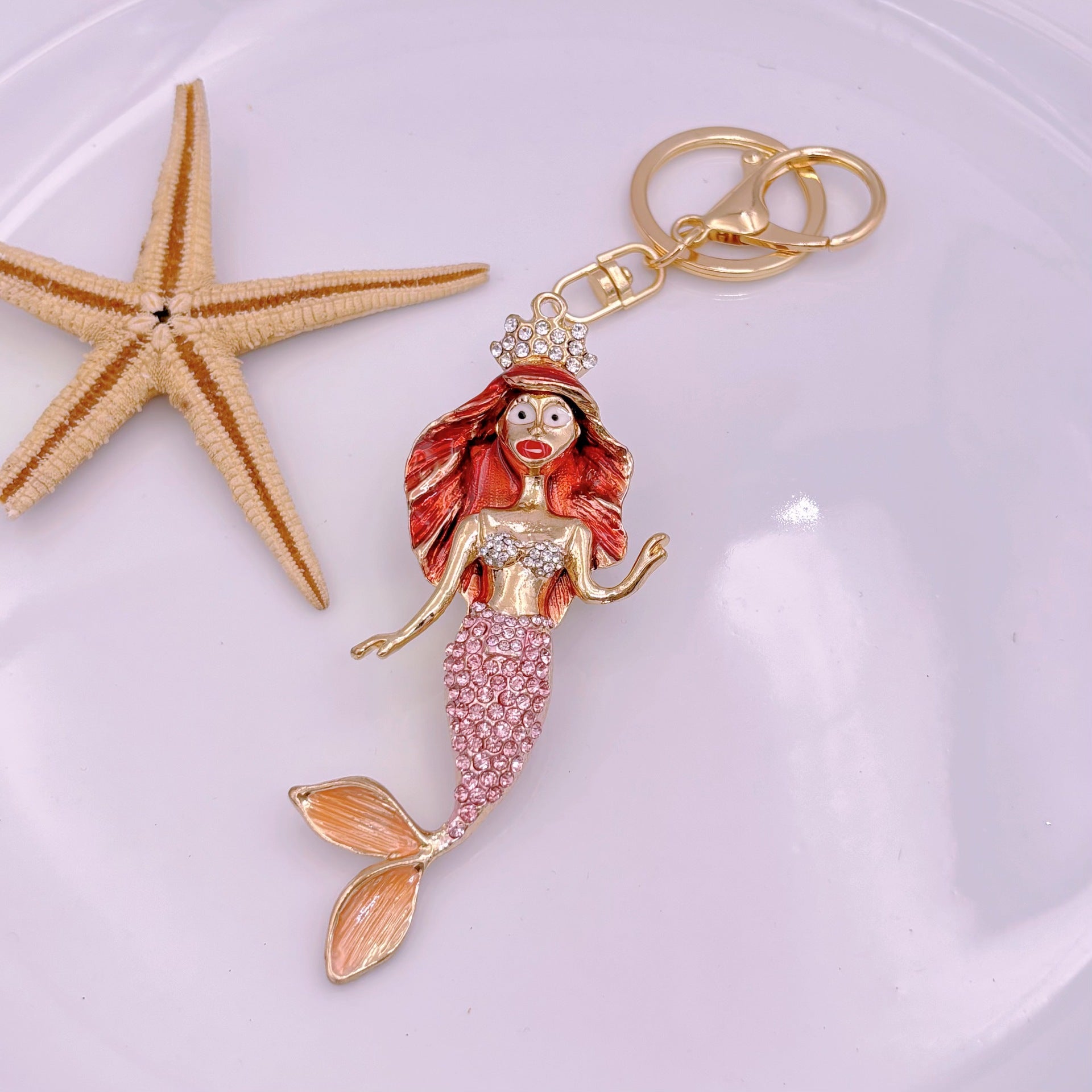 [Clearance specials] Cross-border European and American alloy diamond-encrusted cute animal keychain car pendant bag pendant