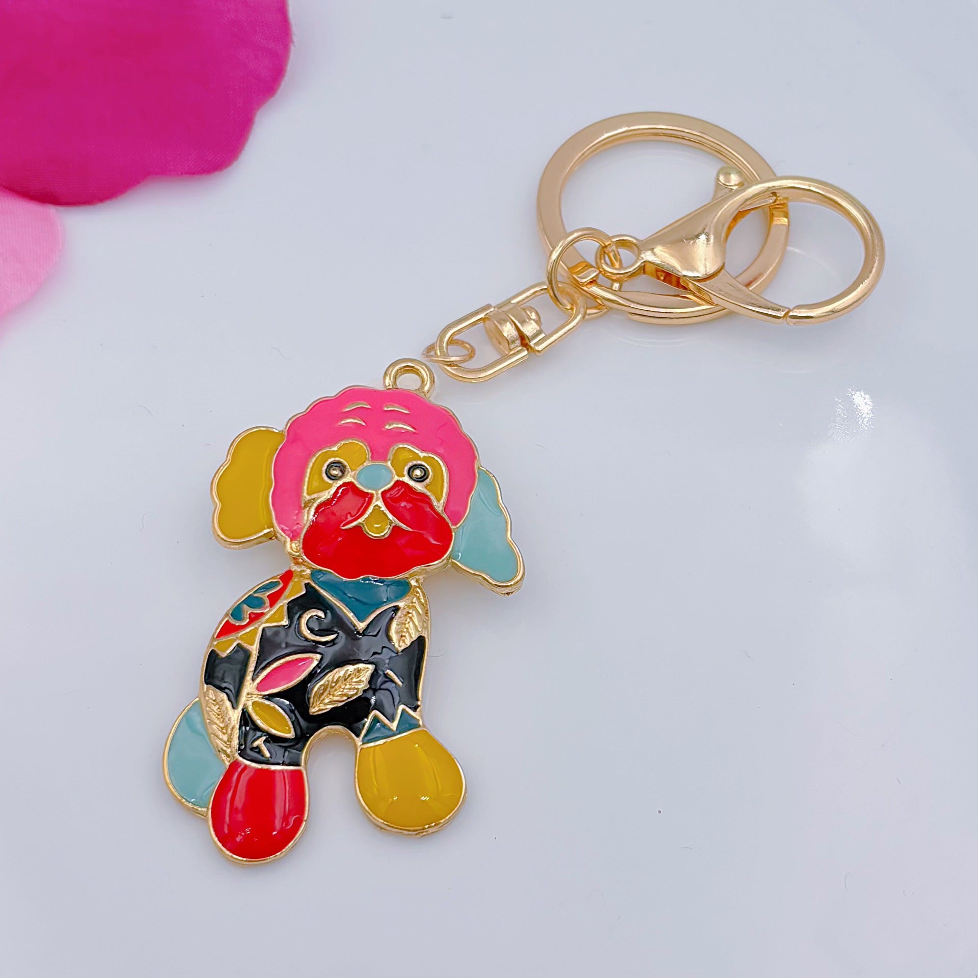 [Clearance specials] Cross-border European and American alloy diamond-encrusted cute animal keychain car pendant bag pendant