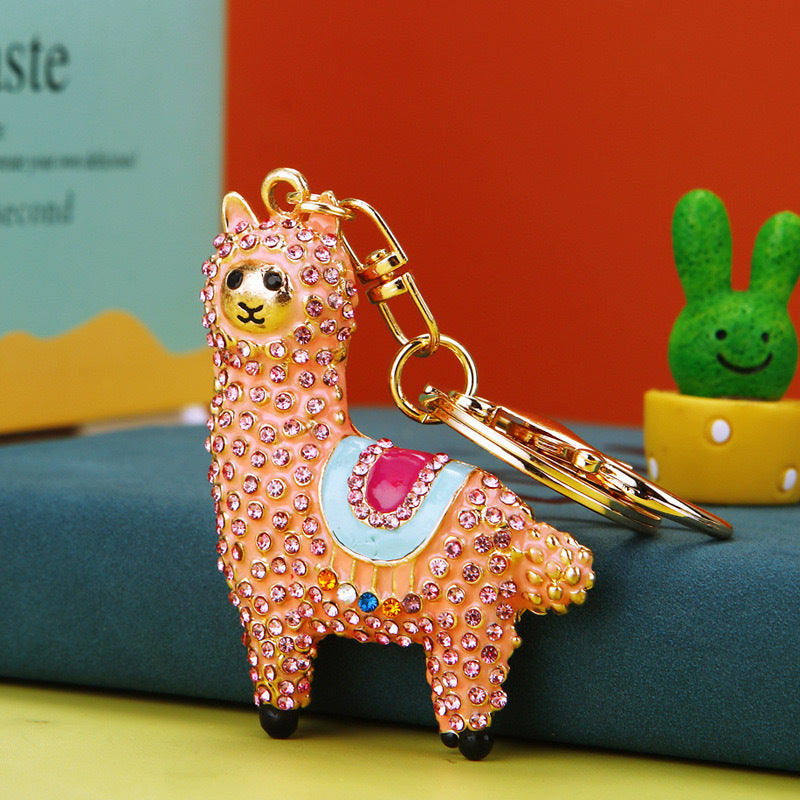 [Clearance specials] Cross-border European and American alloy diamond-encrusted cute animal keychain car pendant bag pendant