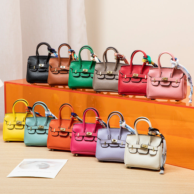 H Brand Bag Small Pendant Mini Platinum Bag Bucket Bag Cute Creative Car Keychain Accessory Earphone Lipstick Bag