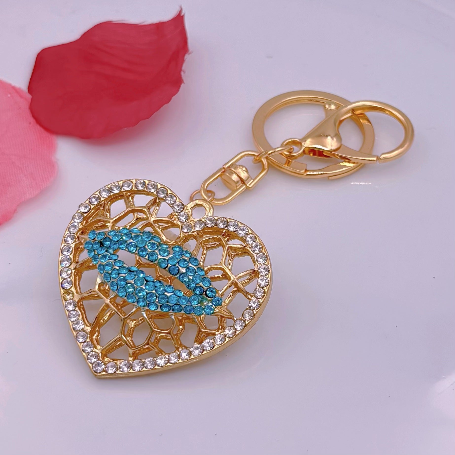 [Clearance specials] Cross-border European and American alloy diamond-encrusted cute animal keychain car pendant bag pendant