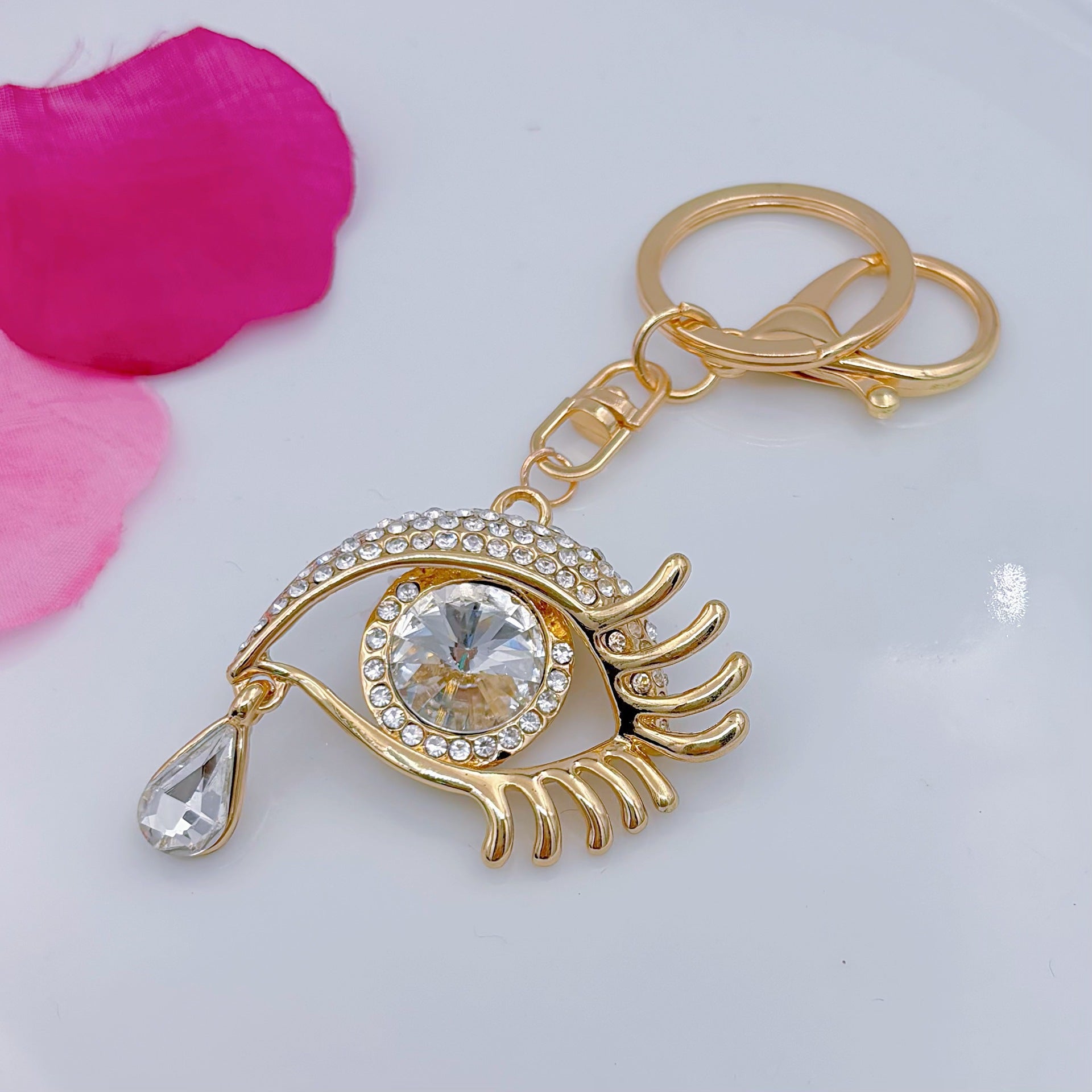 [Clearance specials] Cross-border European and American alloy diamond-encrusted cute animal keychain car pendant bag pendant