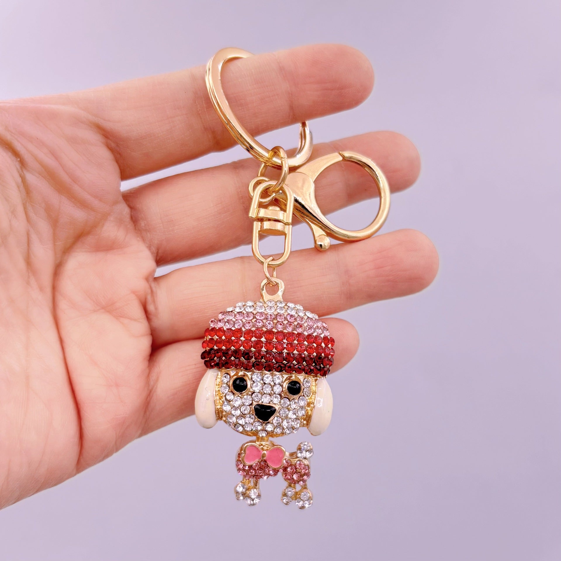 [Clearance specials] Cross-border European and American alloy diamond-encrusted cute animal keychain car pendant bag pendant