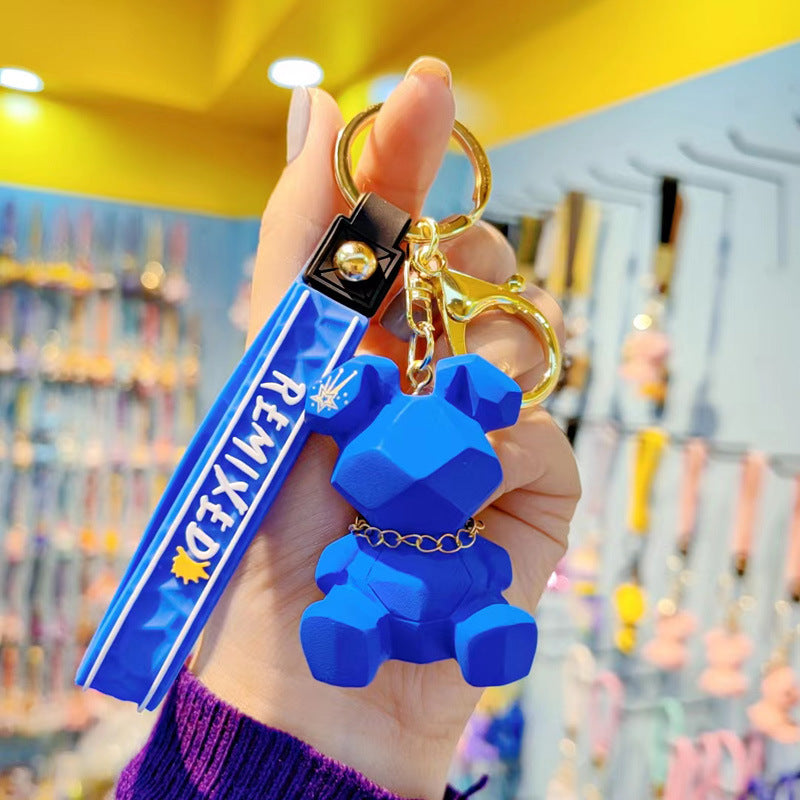 Resin Geometric Faceted Rabbit Keychain Cute Trendy Fashion Car Keychain Bag Pendant Wholesale