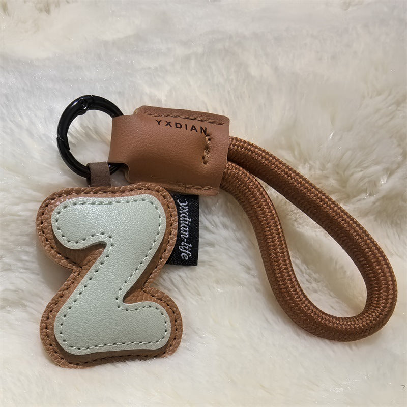 English Letter Cross-border Good Luck Keychain Pendant Anti-lost Couple Creative Personality Men's and Women's Wedding Gift Ins