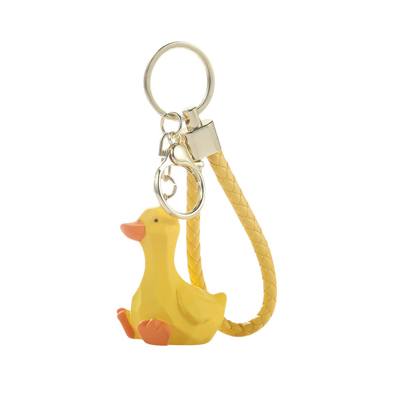 Cartoon resin New Cut duck key chain mobile phone bag pendant adorable cute car key chain