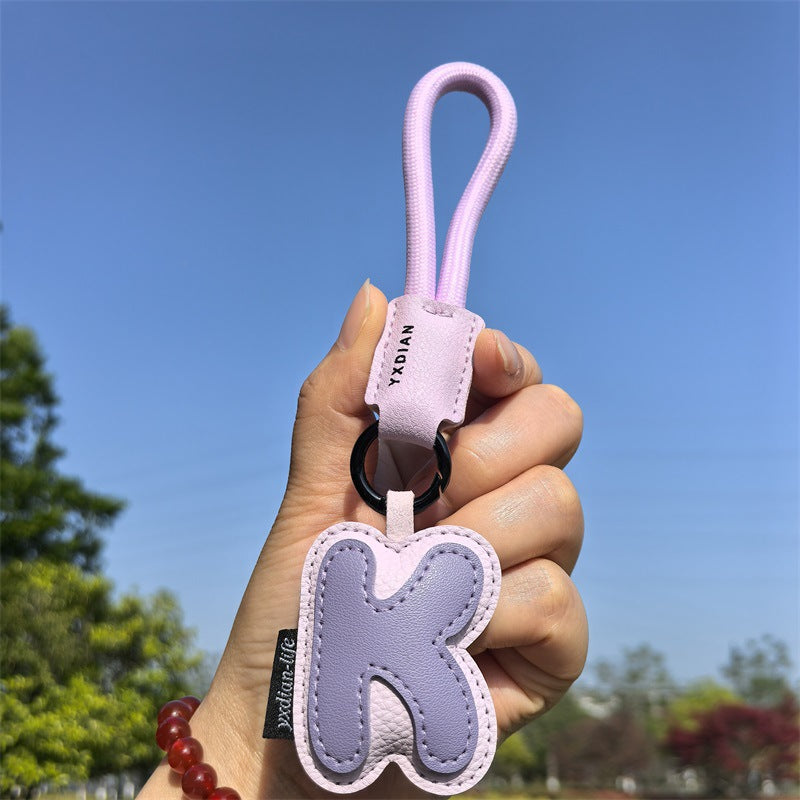 English Letter Cross-border Good Luck Keychain Pendant Anti-lost Couple Creative Personality Men's and Women's Wedding Gift Ins
