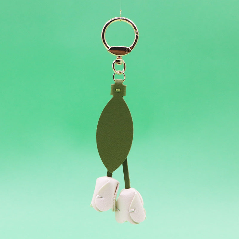 Little red book with tulip keychain cute personality car key bag pendant can be printed logo factory direct sales