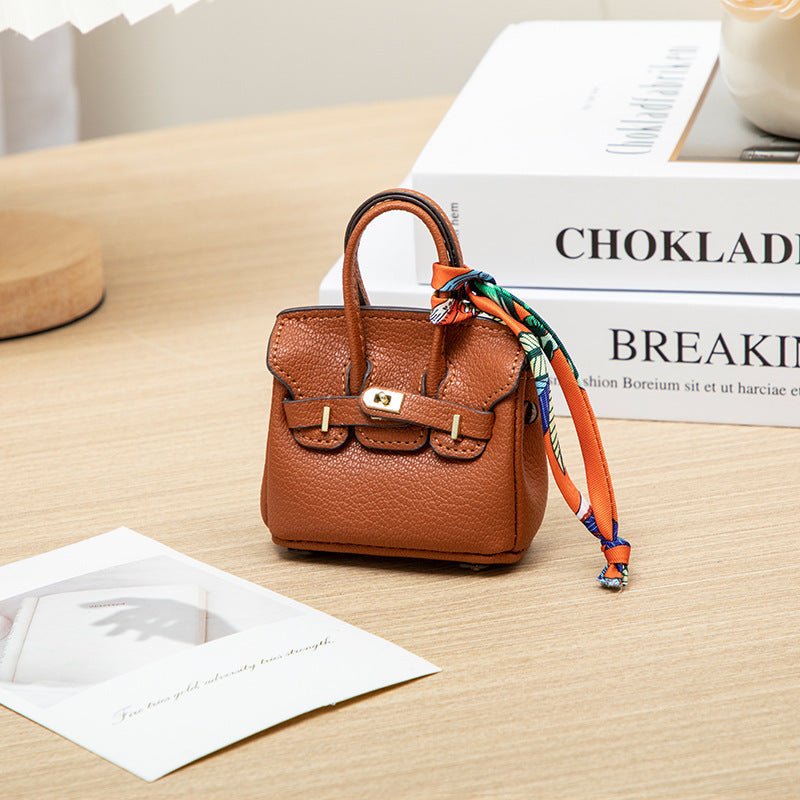 H Brand Bag Small Pendant Mini Platinum Bag Bucket Bag Cute Creative Car Keychain Accessory Earphone Lipstick Bag