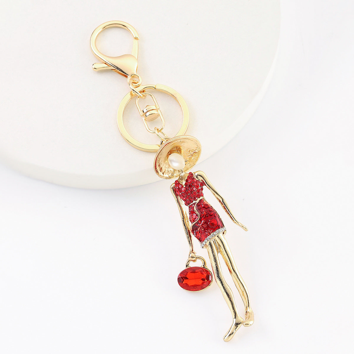 [Clearance specials] Cross-border European and American alloy diamond-encrusted cute animal keychain car pendant bag pendant