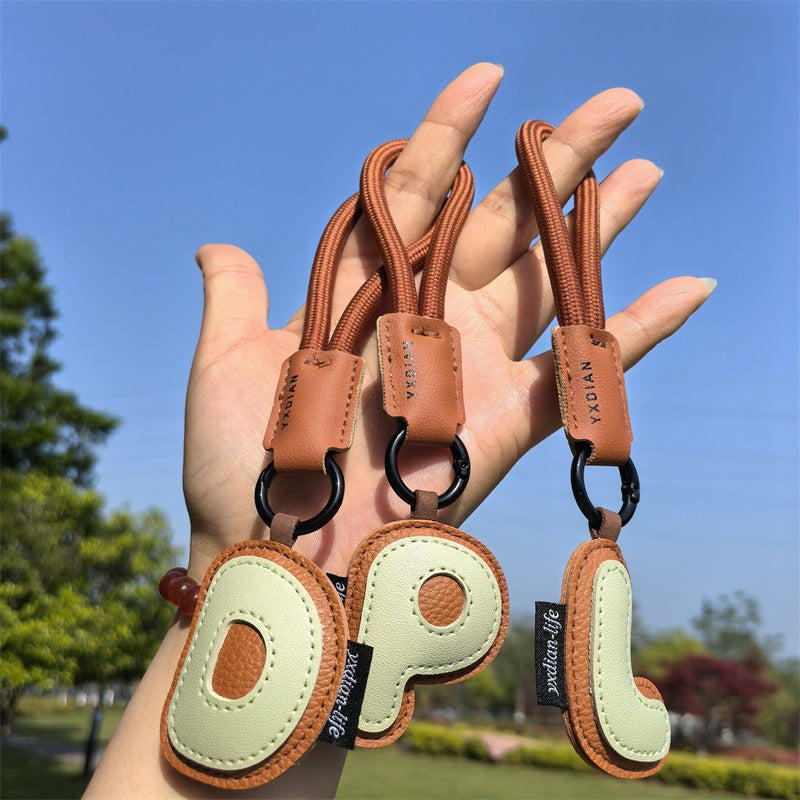 English Letter Cross-border Good Luck Keychain Pendant Anti-lost Couple Creative Personality Men's and Women's Wedding Gift Ins