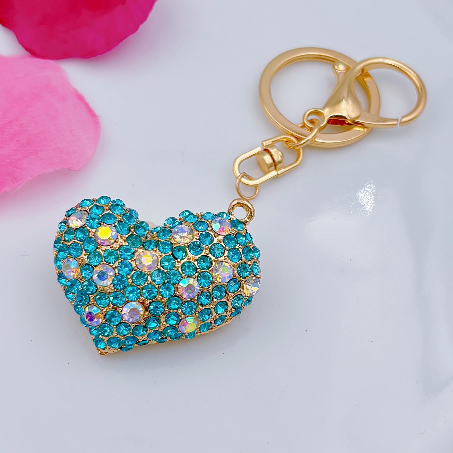 [Clearance specials] Cross-border European and American alloy diamond-encrusted cute animal keychain car pendant bag pendant
