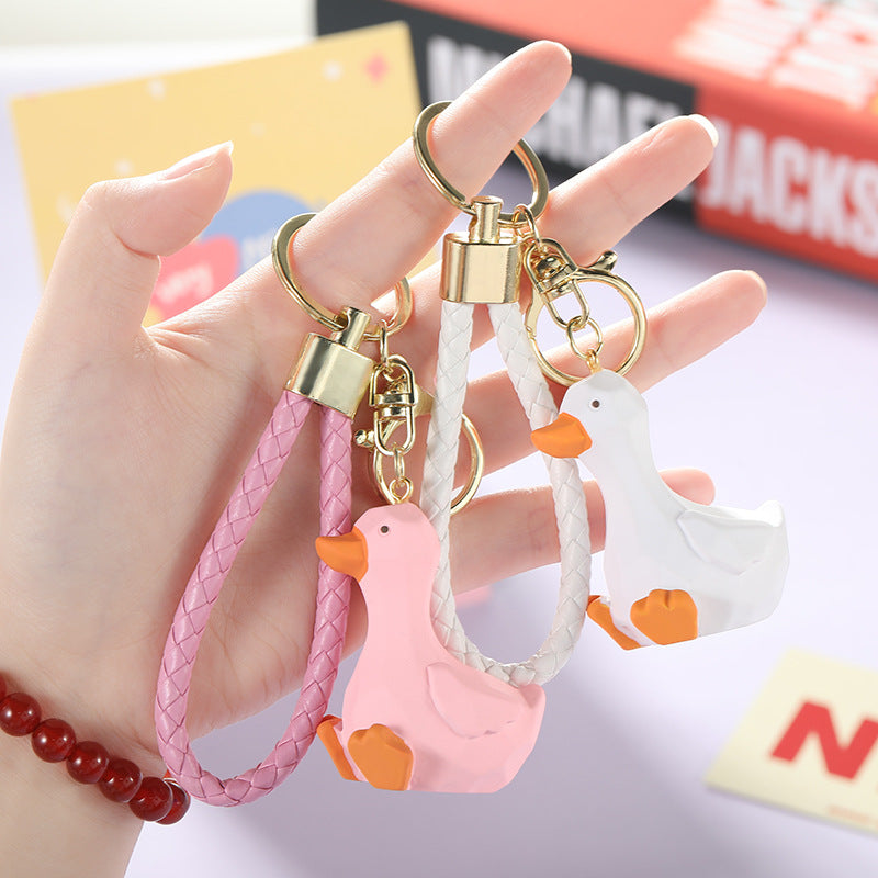 Cartoon resin New Cut duck key chain mobile phone bag pendant adorable cute car key chain