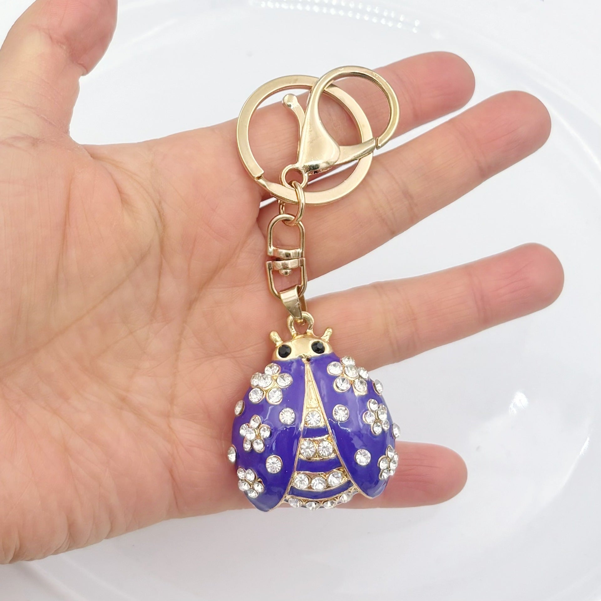 [Clearance specials] Cross-border European and American alloy diamond-encrusted cute animal keychain car pendant bag pendant