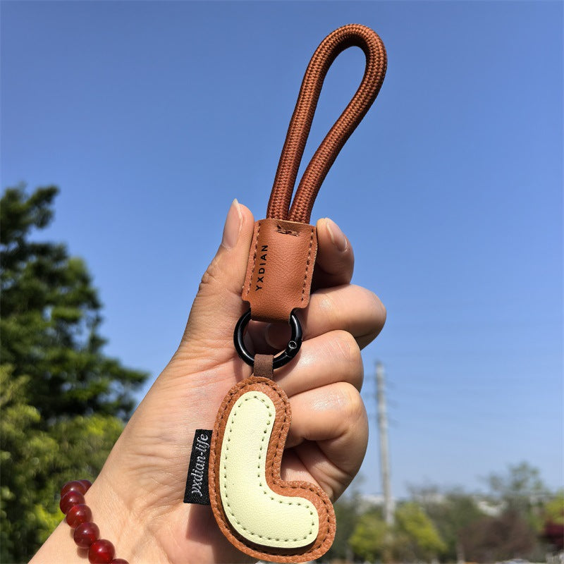 English Letter Cross-border Good Luck Keychain Pendant Anti-lost Couple Creative Personality Men's and Women's Wedding Gift Ins