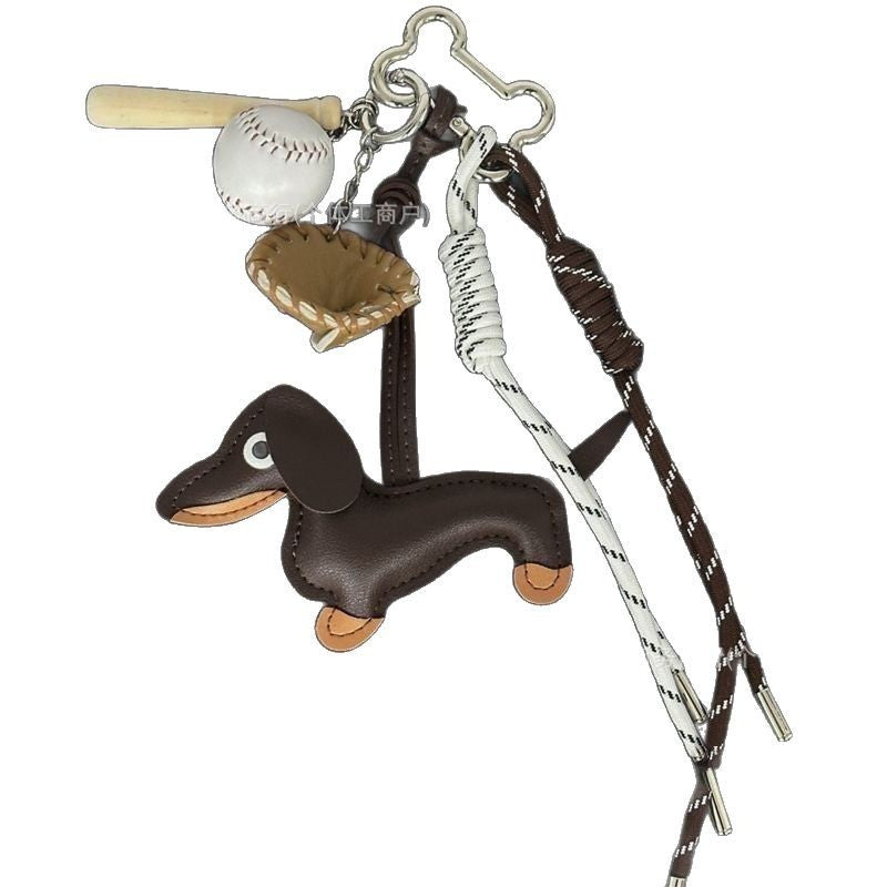 Cross-border Miu Bag Pendant Dachshund Doll Pendant School Bag Car Pendant Advanced Sense Keychain Gift