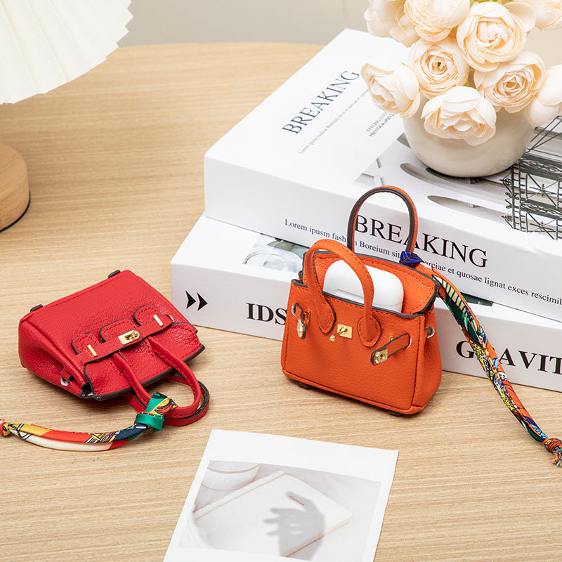 H Brand Bag Small Pendant Mini Platinum Bag Bucket Bag Cute Creative Car Keychain Accessory Earphone Lipstick Bag
