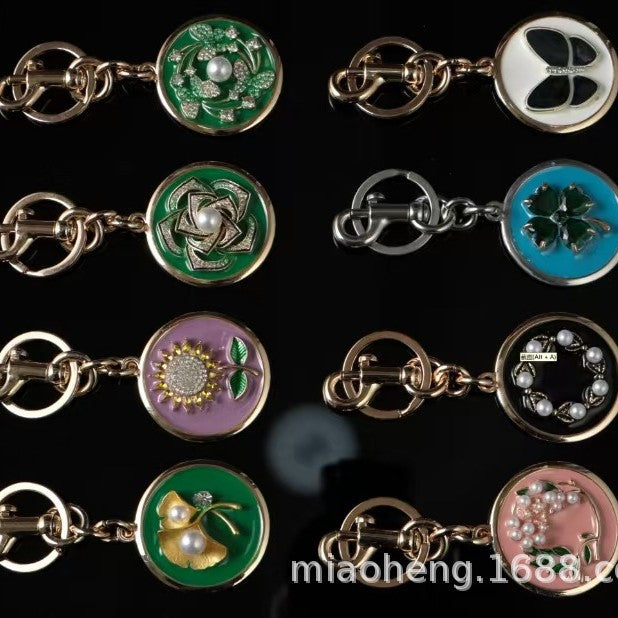 Factory direct Amazon jewelry package pendant cherry key buckle air car cherries crystal powder resin key chain