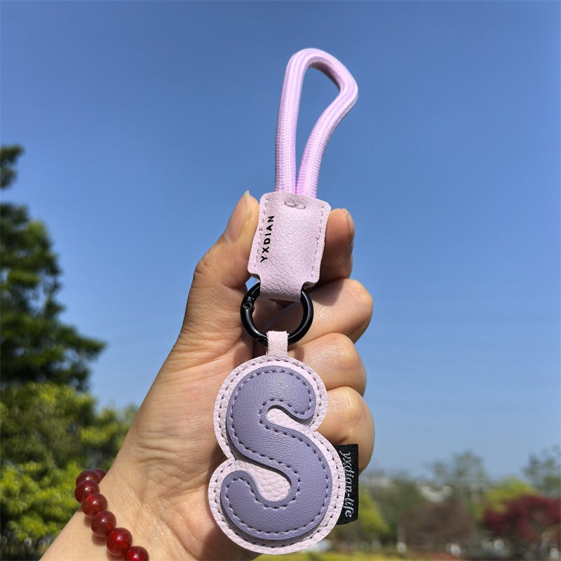English Letter Cross-border Good Luck Keychain Pendant Anti-lost Couple Creative Personality Men's and Women's Wedding Gift Ins
