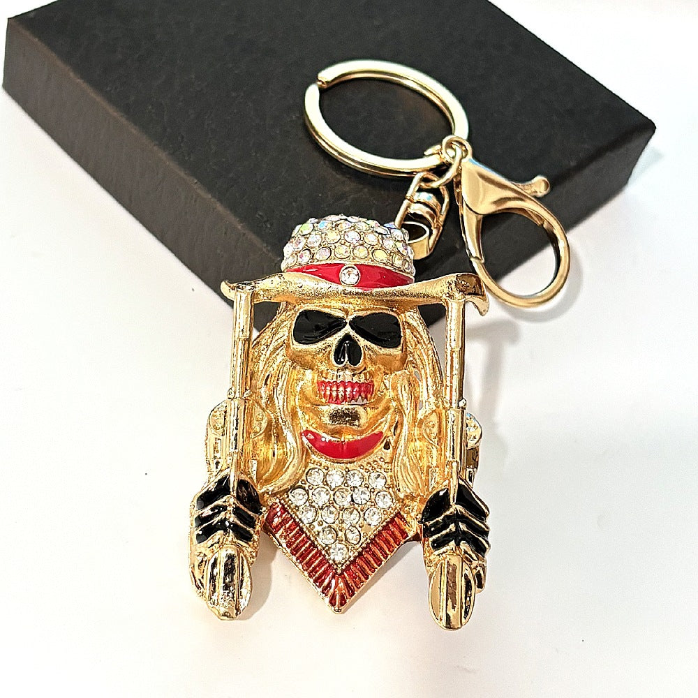 [Clearance specials] Cross-border European and American alloy diamond-encrusted cute animal keychain car pendant bag pendant
