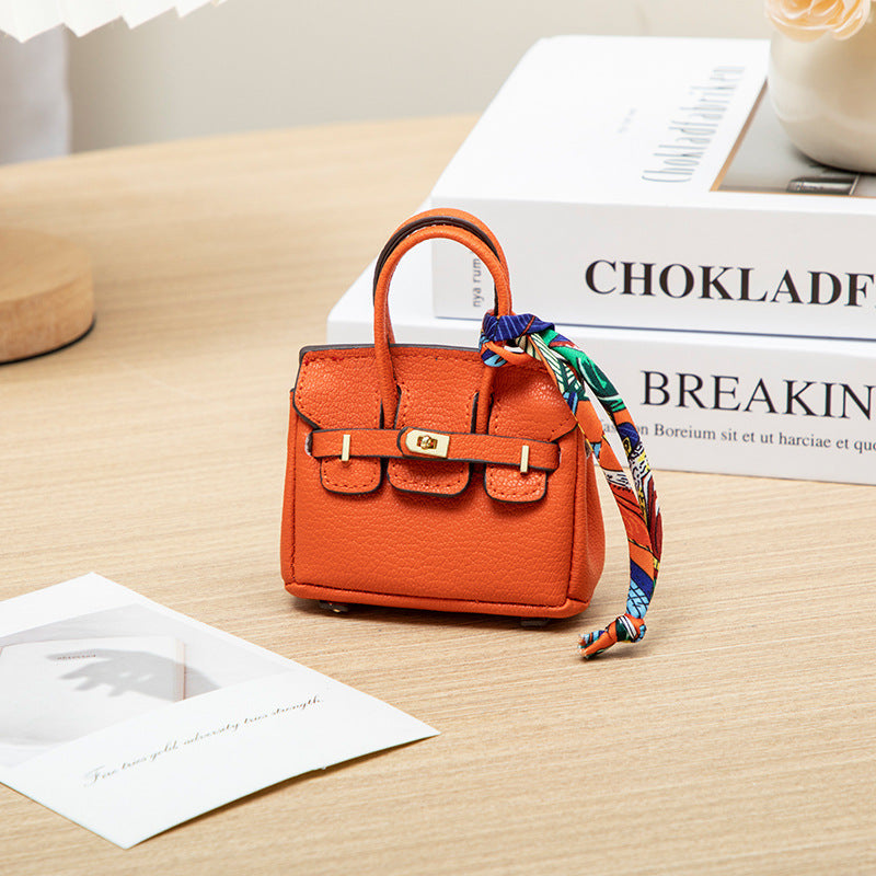 H Brand Bag Small Pendant Mini Platinum Bag Bucket Bag Cute Creative Car Keychain Accessory Earphone Lipstick Bag