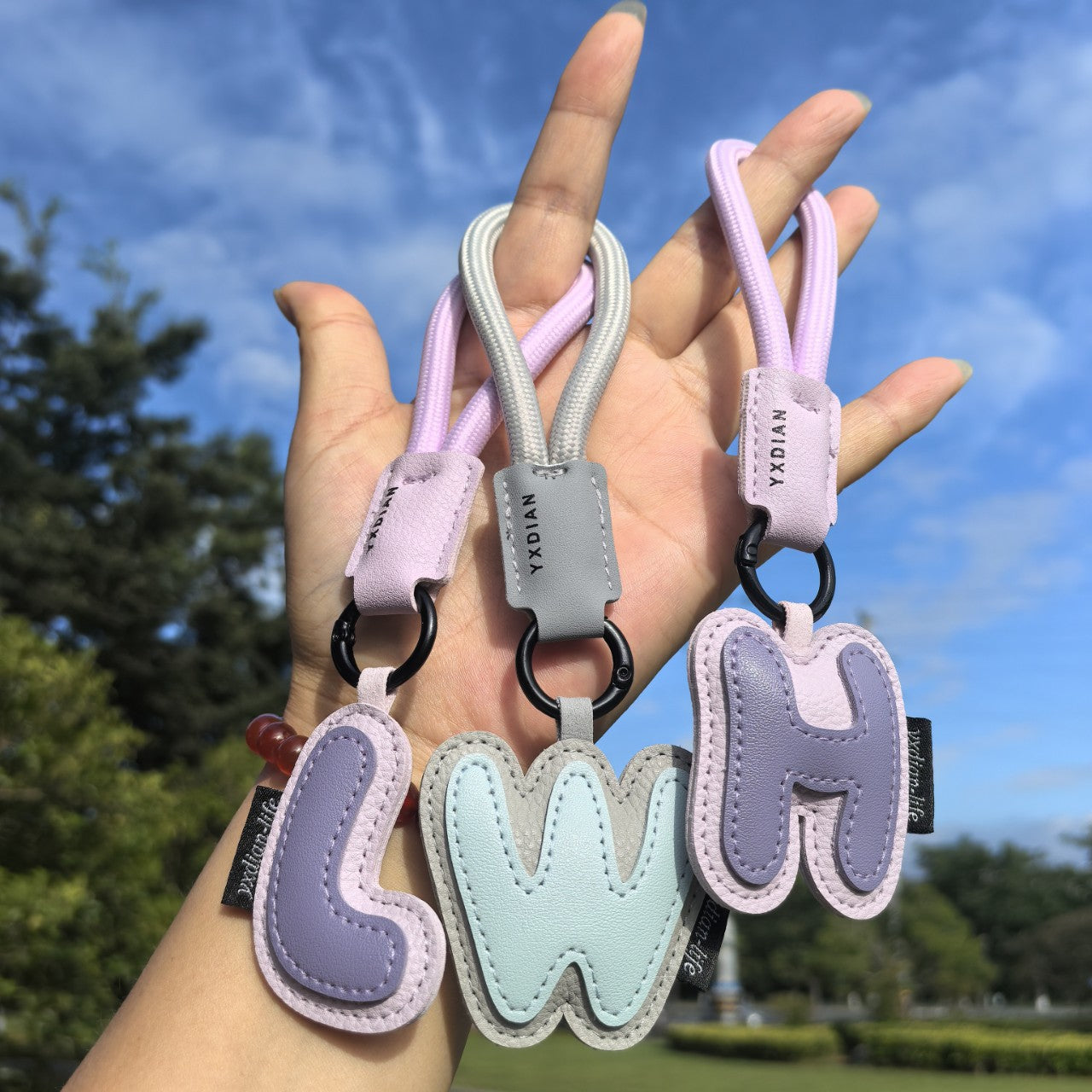 English Letters Cross-Border Good Luck Keychain Pendant Anti-Lost Couple Creative Stylish Men and Women Wedding Gifts Ins
