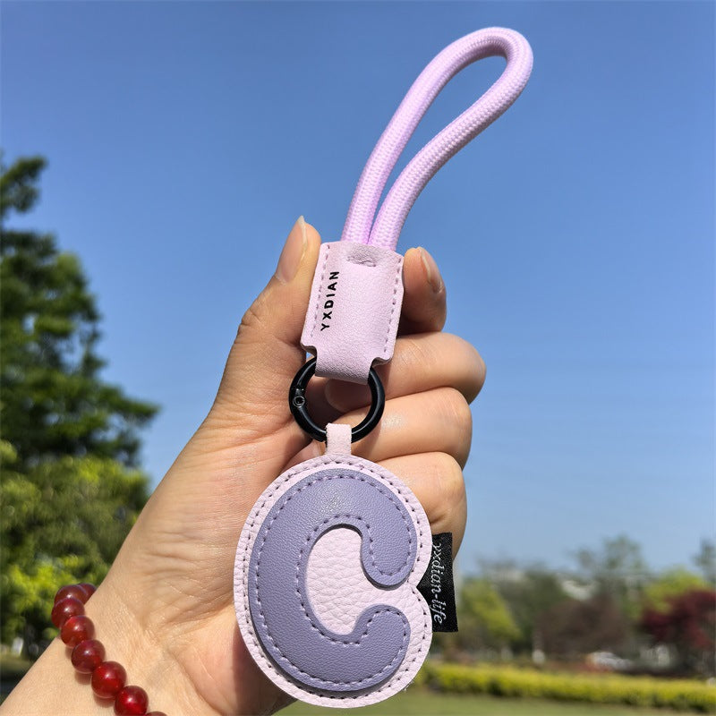 English Letter Cross-border Good Luck Keychain Pendant Anti-lost Couple Creative Personality Men's and Women's Wedding Gift Ins