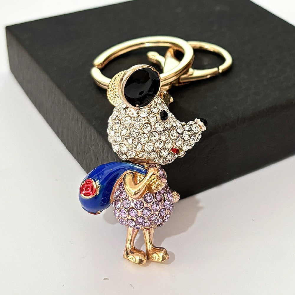 [Clearance specials] Cross-border European and American alloy diamond-encrusted cute animal keychain car pendant bag pendant