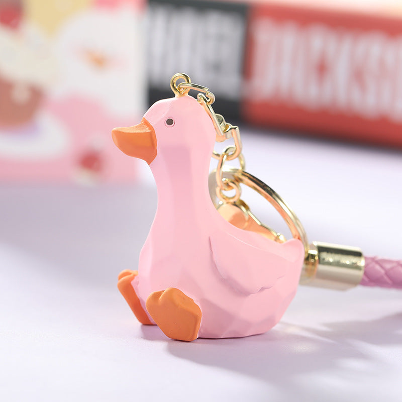 Cartoon resin New Cut duck key chain mobile phone bag pendant adorable cute car key chain