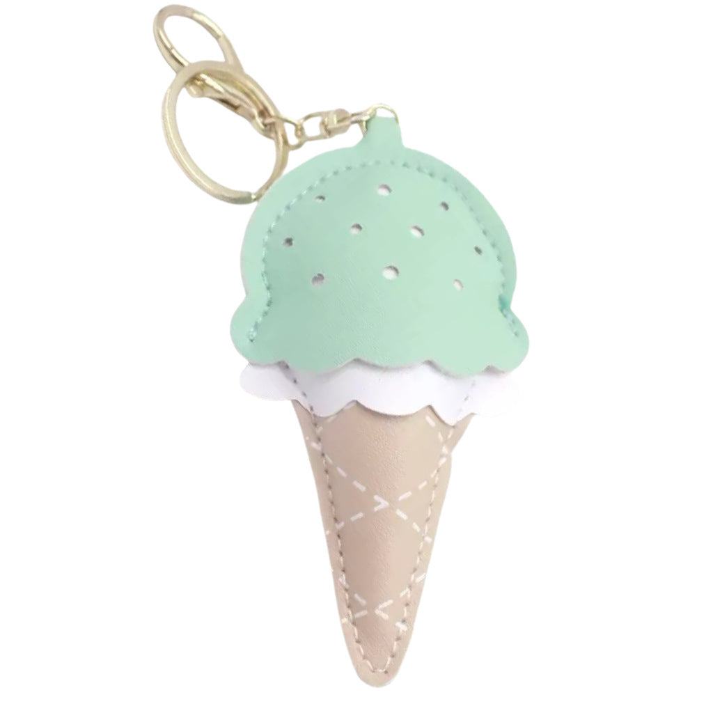 Factory Direct Sales Cute Girly Heart Ice Cream Keychain Versatile Bag Pendant Cute Ice Cream Pendant Cute