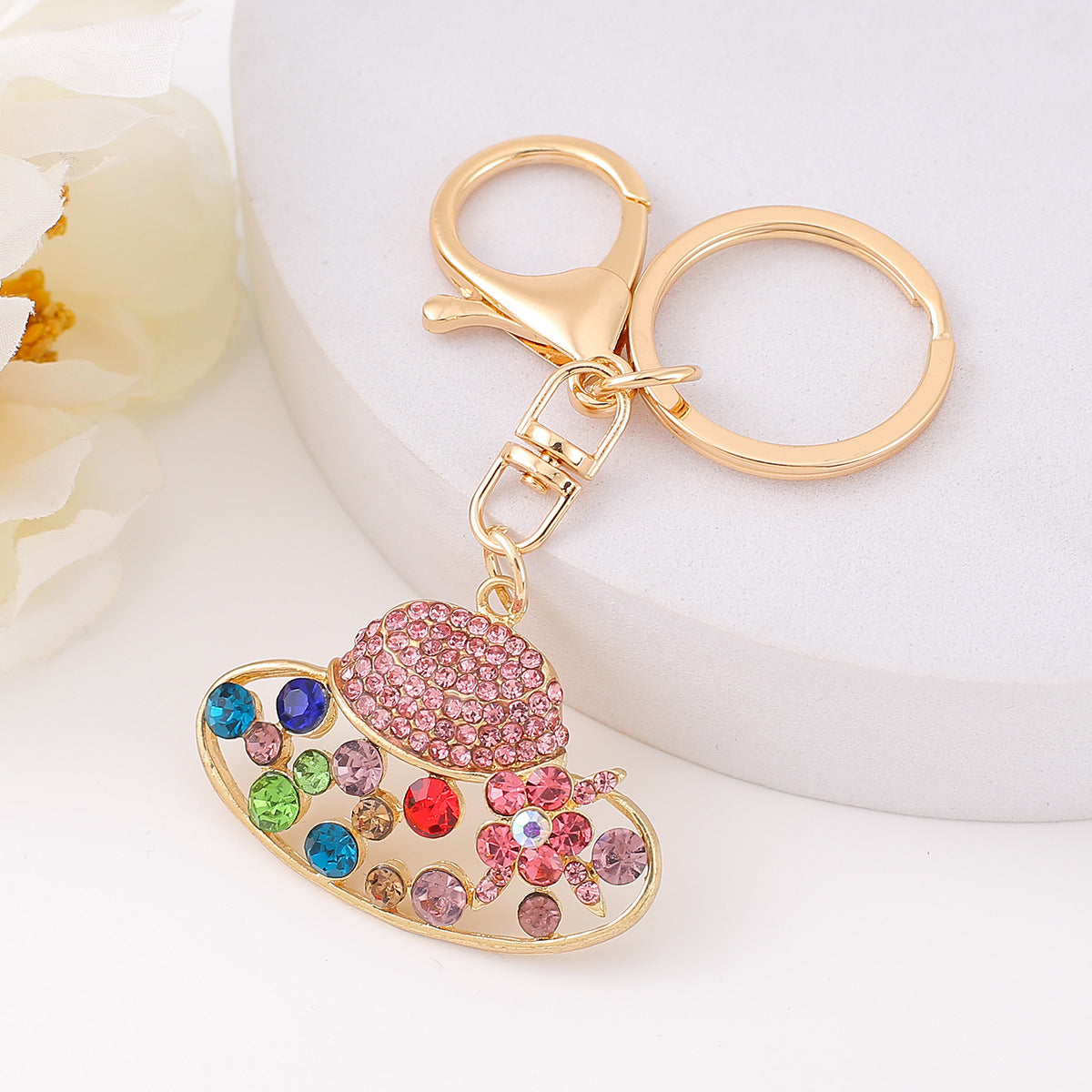 [Clearance specials] Cross-border European and American alloy diamond-encrusted cute animal keychain car pendant bag pendant