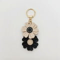 High-End Vegetable Tanned Leather Gd Daisy Keychain Pendant Genuine Leather Chrysanthemum Bag Accessories Ins Trendy Set