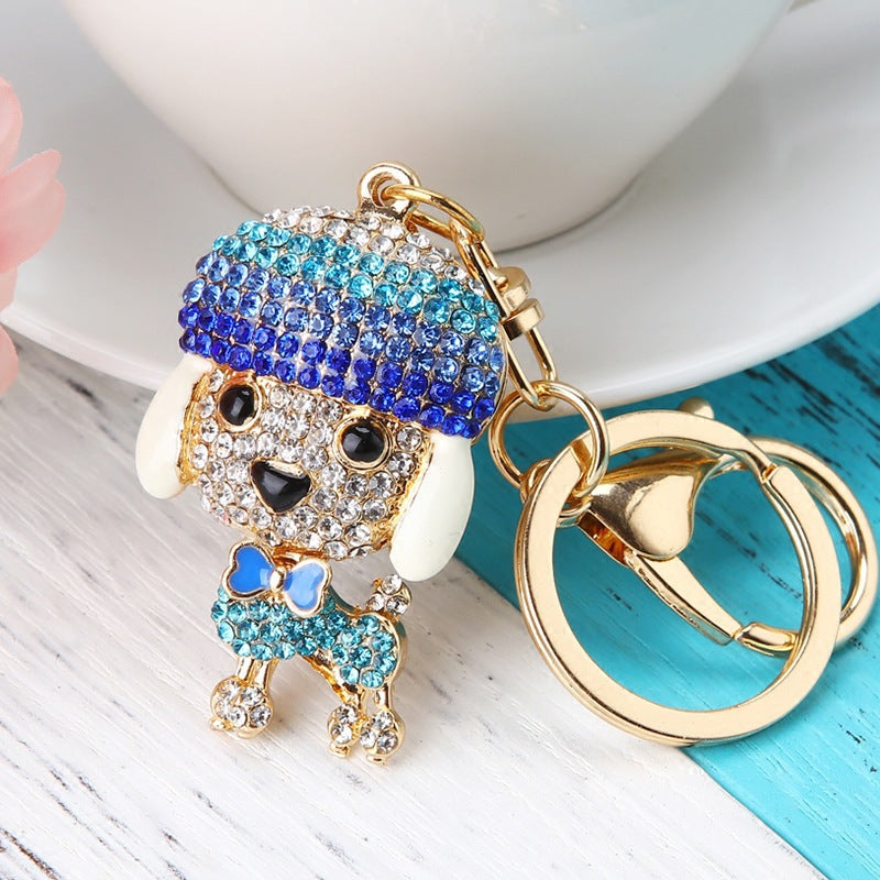[Clearance specials] Cross-border European and American alloy diamond-encrusted cute animal keychain car pendant bag pendant